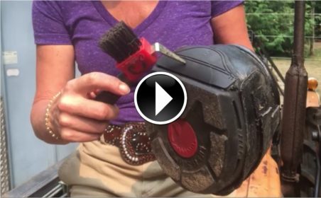 Carole Herder shows how the drainage system works on Cavallo Hoof Boots