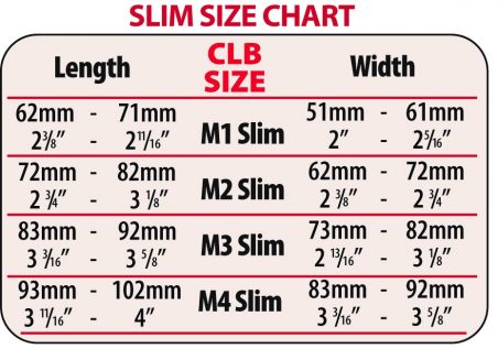 CLB Slim size Chart