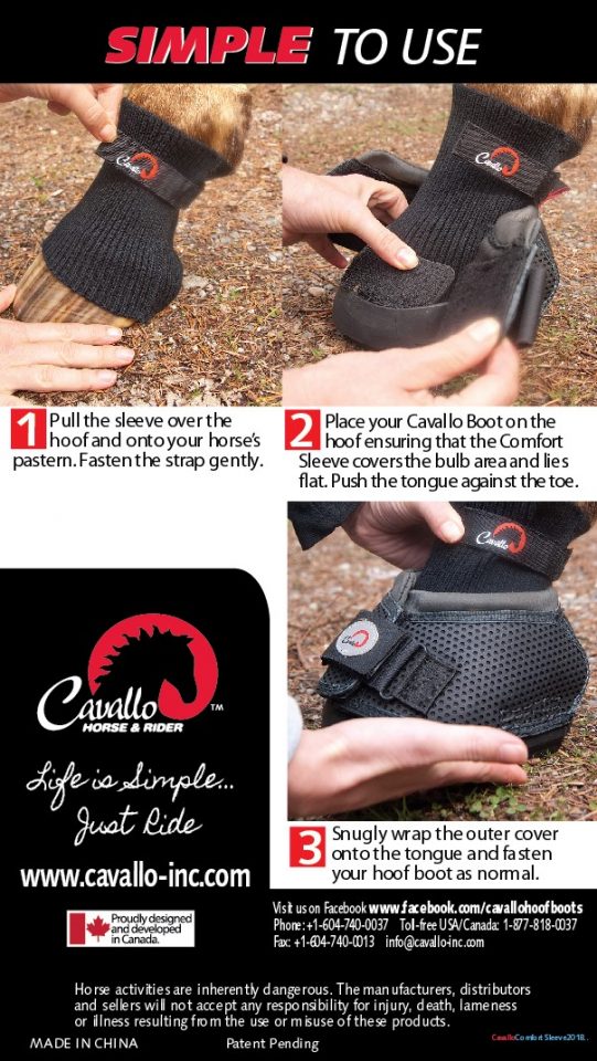 Cavallo Comfort Sleeve Instructions