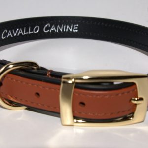 Cavallo Canine Leather Collar – Amber & Ebony
