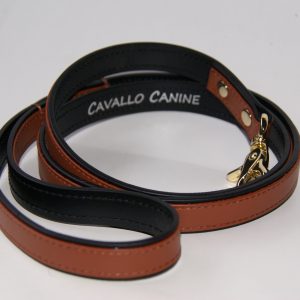 Cavallo Canine Leather Leash – Amber & Ebony