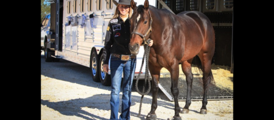 Cheyenne Wimberly barrel racer uses Cavallo Hoof Boots trailering